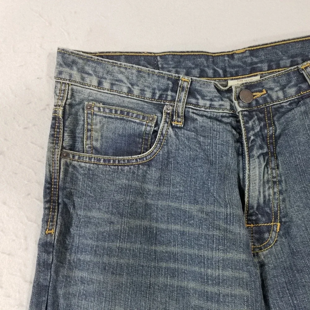 Re-Gen Jeans mens 36 x 30 relaxed loose baggy straight blue organic cotton pants